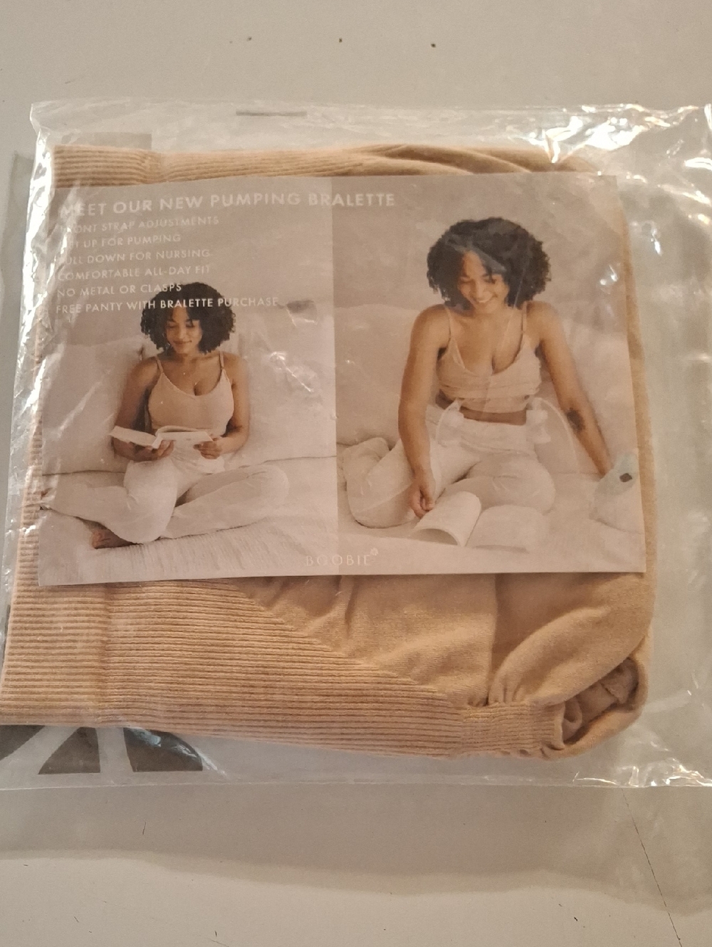 New Boobie Oatmeal Color Pumping Bralettee Size S/M